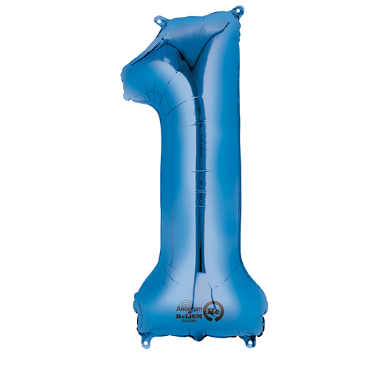 Basis Ballon Zahl 1 Blau