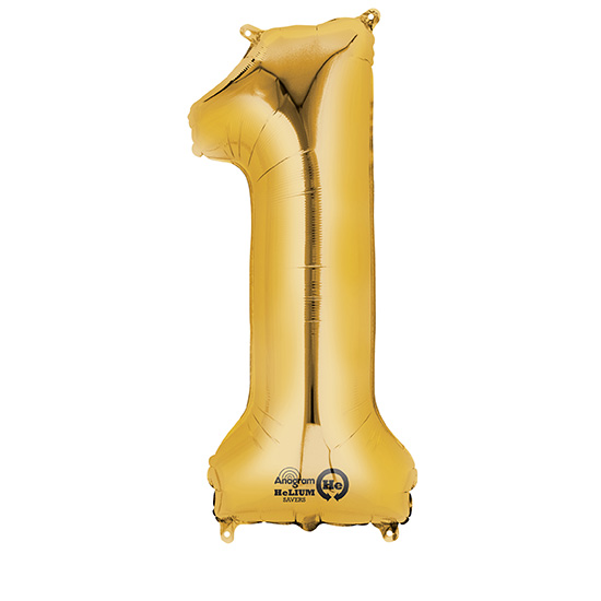 Basis Ballon Zahl 1 Gold