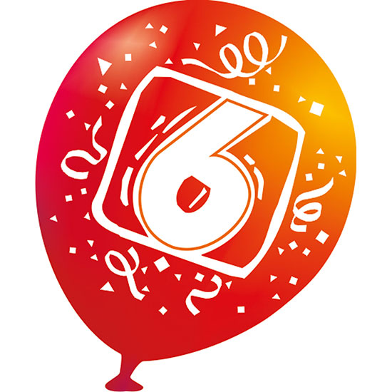 Geburtstag Ballons Zahl 6